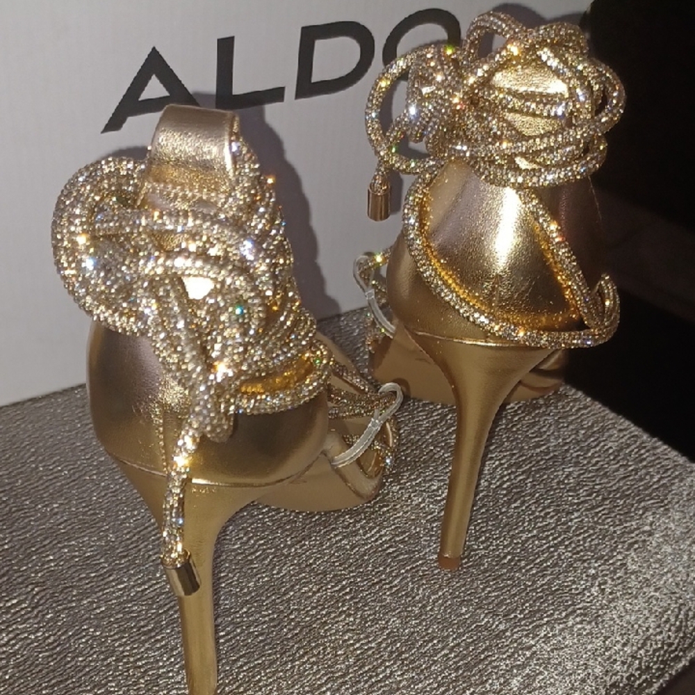 NEW ALDO Crystal Rope Tie UP Heels